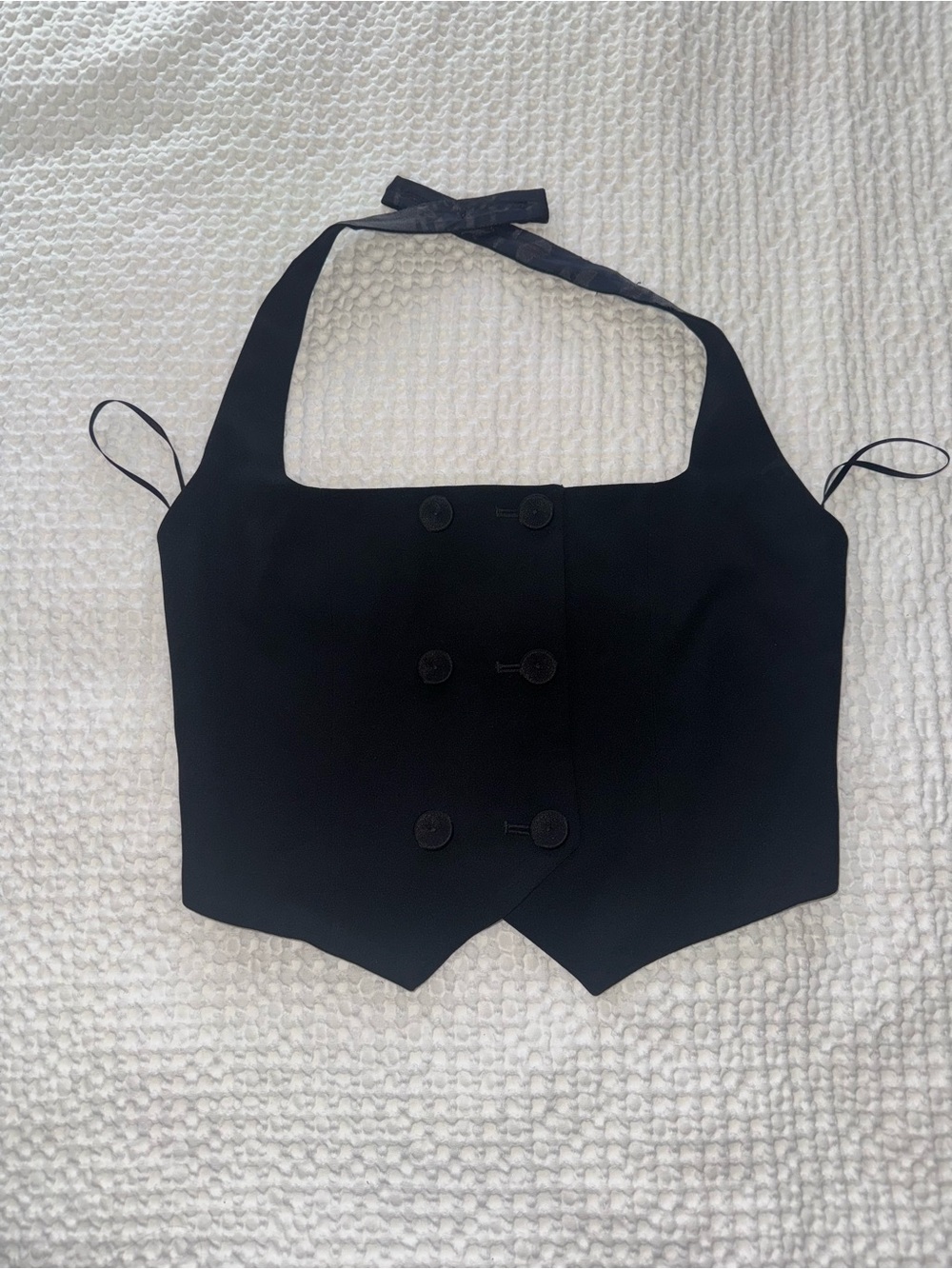 Classic Black Halter Vest Top - Women